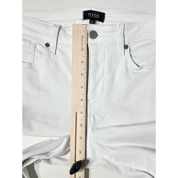 NYDJ White Capri Jeans Rolled Straight Leg Lift Tuck Stretch Women's Size 8 (J4) - Picture 10 of 11